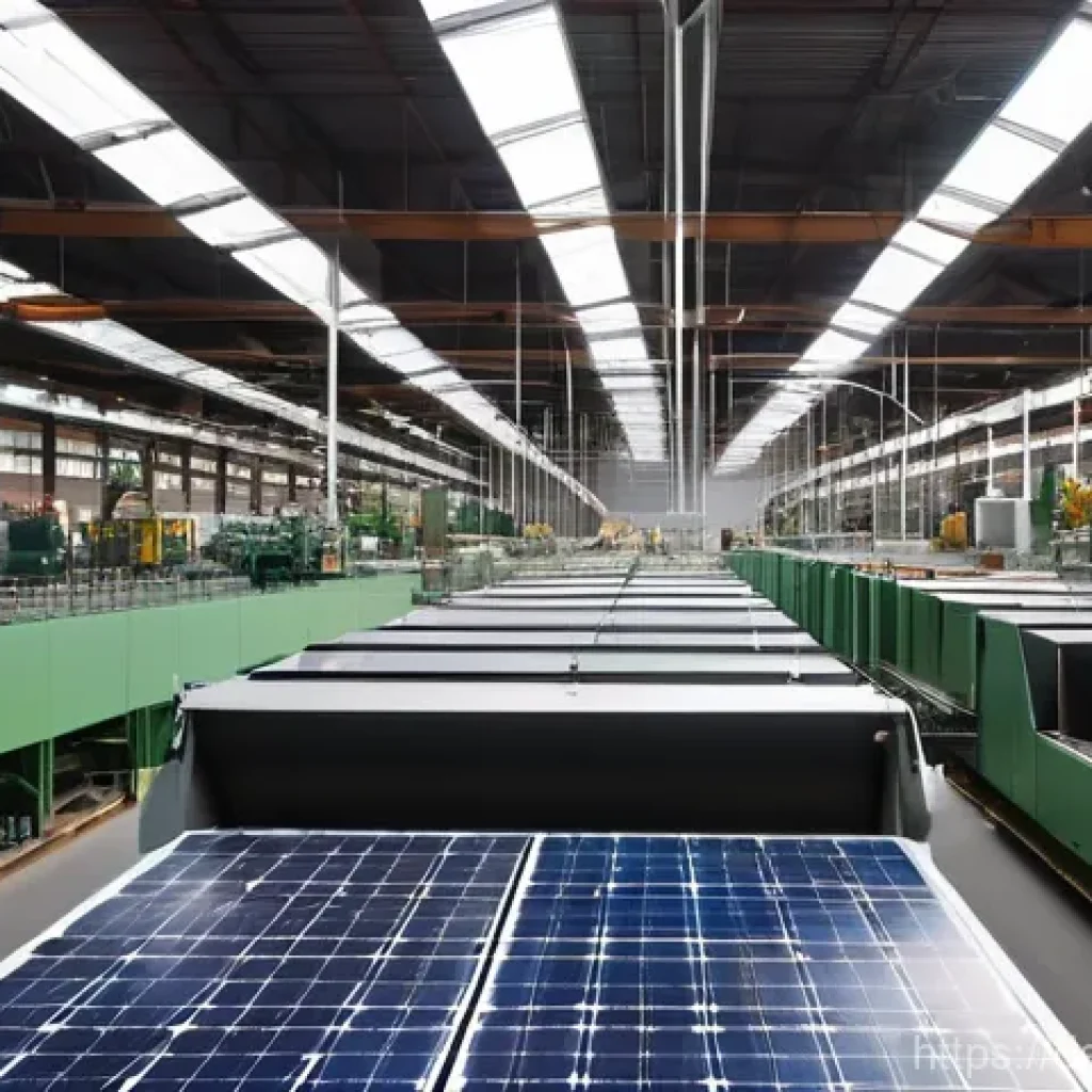 생태계 중심 사고와 지속 가능한 기업 운영 - **Prompt:** A dynamic, wide shot of a modern German "Mittelstand" (SME) factory floor, showcasing an...
