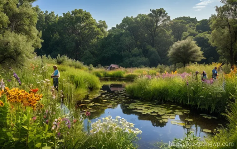 생태계 중심 사고의 철학적 기초 - **"Earth as a Partner: Rediscovering Connection"**
    A vibrant, harmonious scene depicting a diver...