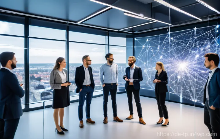 생태계 중심 사고와 스테이크홀더 참여 - "A dynamic and vibrant scene illustrating the 'invisible threads' of interconnectedness in a modern ...